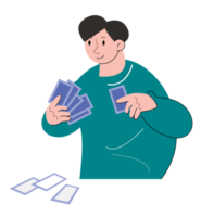 hobby character people playing cards png