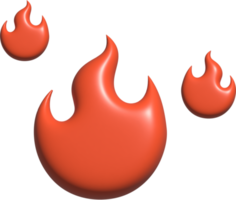 fogo da chama do ícone 3d png