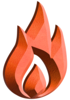 3D-Symbol Flamme Feuer png