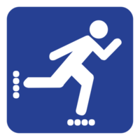 Inline-Skates Rollschuh-Schild-Symbol auf transparentem Hintergrund png