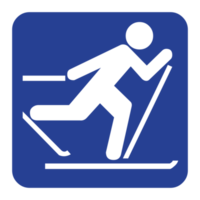 Skifahren-Schild-Symbol auf transparentem Hintergrund png