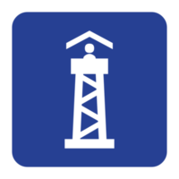 Observation Tower Recreational Sign Symbol on Transparent Background png