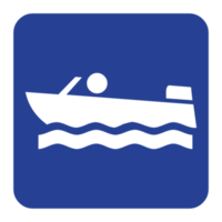 símbolo de sinal de barco a motor em fundo transparente png