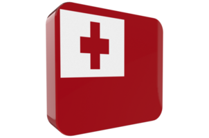 Tonga Flag 3d icon on transparent Background png