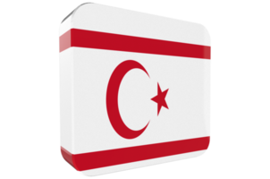 Turkish Republic of Northern Cyprus Flag 3d icon on transparent Background png