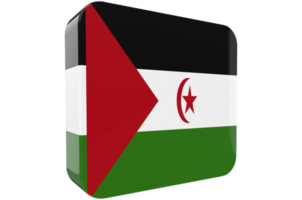 Western Sahara Flag 3d icon on transparent Background
