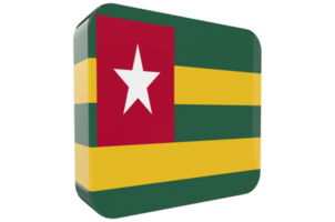 ícone 3d da bandeira de togo em fundo transparente png