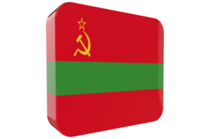 Transnistrien-Flagge 3D-Symbol auf transparentem Hintergrund png