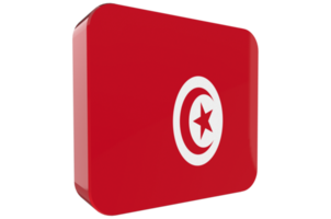 drapeau tunisien icône 3d sur fond transparent png