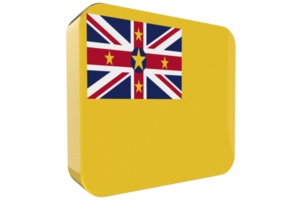 Niue Flag 3d icon on transparent Background png