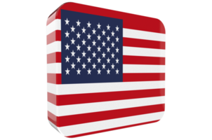 drapeau des états-unis icône 3d sur fond transparent png