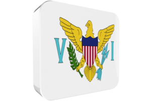 Virgin Islands US Flag 3d icon on transparent Background png