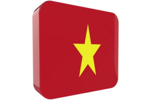 vietnam flagga 3d ikon på transparent bakgrund png