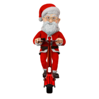 Santa riding a vintage-style red E-scooter. png