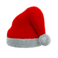 un sombrero de navidad hecho de piel roja y esponjosa. png