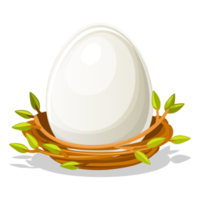 Isoled Egg in birds nest of twigs png