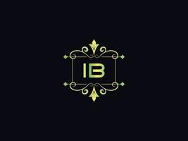 Abstract Ib Logo Icon, Minimal Ib Luxury Logo Letter Vector