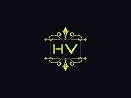 logotipo de letra hv, vector de icono de logotipo de lujo hv de monograma