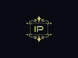 Abstract Ip Logo Icon, Minimal Ip Luxury Logo Letter Vector