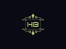 logotipo de letra hb, vector de icono de logotipo de lujo monograma hb