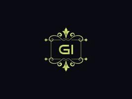 Premium Gi Logo Icon, Square Gi Luxury Minimalist Letter Logo Icon vector