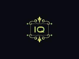 Abstract Iq Logo Icon, Minimal Iq Luxury Logo Letter Vector