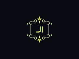 Modern Ji Logo Icon, Alphabet Ji Luxury Letter Design vector