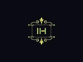 icono de logotipo abstracto ih, vector de letra de logotipo de lujo mínimo ih