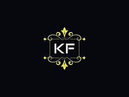 elegante logotipo de lujo kf, tipografía diseño de letra del logotipo kf vector