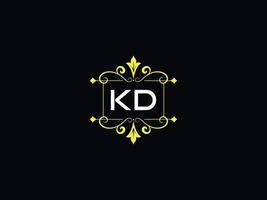 elegante logotipo de lujo kd, tipografía diseño de letra del logotipo kd vector