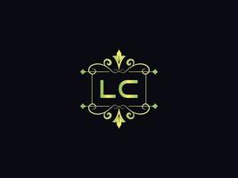 vector de logotipo lc simple, logotipo de lujo lc inicial