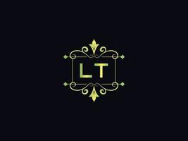 vector de logotipo lt simple, logotipo de lujo lt inicial