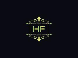 Hf Letter Logo, Monogram Hf Luxury Logo Icon Vector