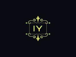 icono de logotipo abstracto iy, vector de letra de logotipo de lujo mínimo iy
