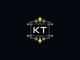 elegante logotipo de lujo kt, tipografía diseño de letra del logotipo kt vector