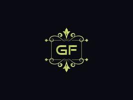 icono de logotipo gf premium, icono de logotipo de letra minimalista de lujo cuadrado gf vector