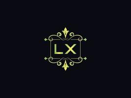 vector de logotipo lx simple, logotipo de lujo lx inicial
