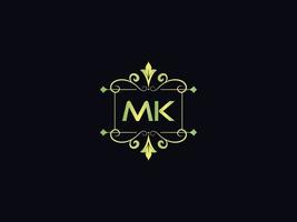 Monogram Mk Luxury Logo, Abstract Mk Letter Logo Template Vector