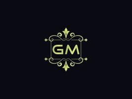 Premium Gm Logo Icon, Square Gm Luxury Minimalist Letter Logo Icon vector