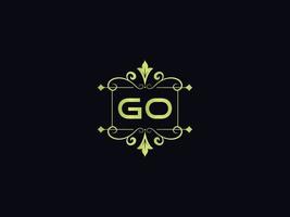 Premium Go Logo Icon, Square Go Luxury Minimalist Letter Logo Icon vector