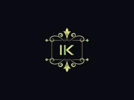 Abstract Ik Logo Icon, Minimal Ik Luxury Logo Letter Vector