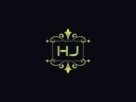 logotipo de letra hj, vector de icono de logotipo de lujo hj de monograma
