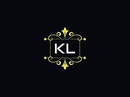 elegante logotipo de lujo kl, tipografía diseño de letra del logotipo kl vector