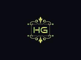 logotipo de letra hg, vector de icono de logotipo de lujo monograma hg