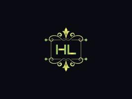 logotipo de letra hl, vector de icono de logotipo de lujo monograma hl