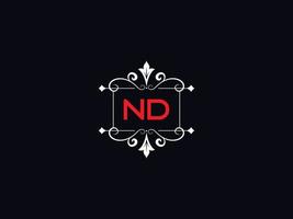 Minimalist Nd Logo Image, Creative Nd Luxury Letter Logo Vector