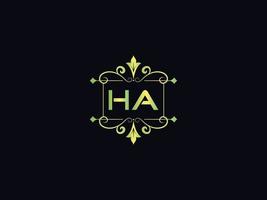 Ha Letter Logo, Monogram Ha Luxury Logo Icon Vector