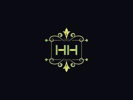 logotipo de letra hh, vector de icono de logotipo de lujo hh de monograma