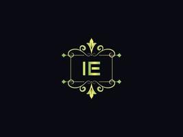 Abstract Ie Logo Icon, Minimal Ie Luxury Logo Letter Vector