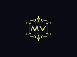 Monogram Mv Luxury Logo, Abstract MV Letter Logo Template Vector